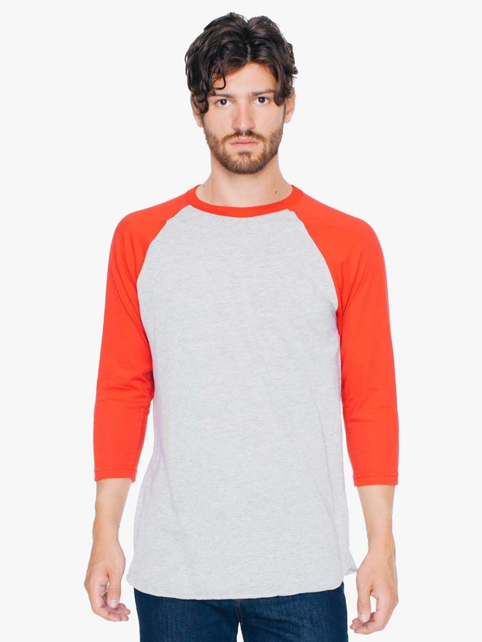 UNISEX POLY-COTTON 3/4 SLEEVE RAGLAN T-SHIRT