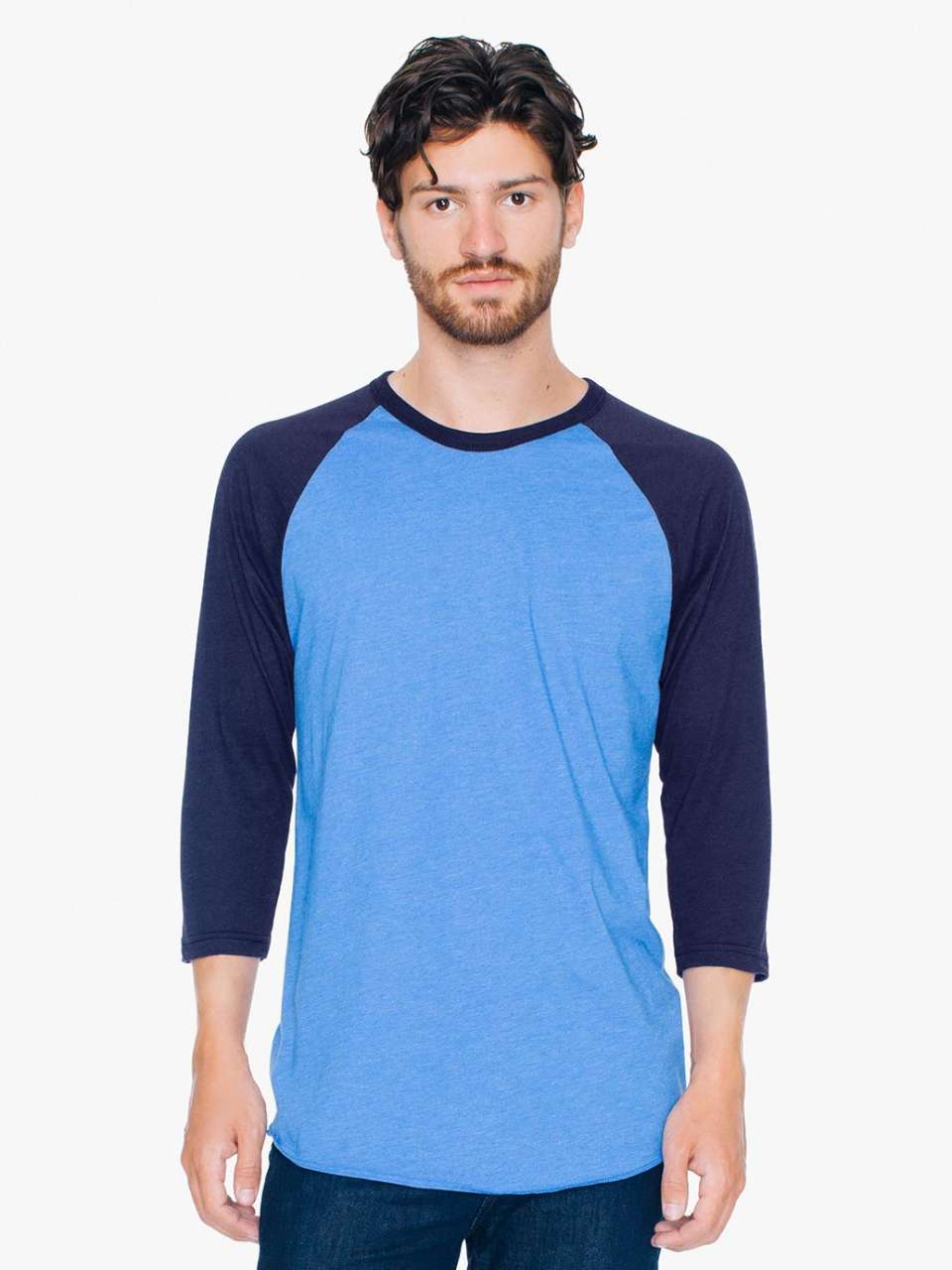 UNISEX POLY-COTTON 3/4 SLEEVE RAGLAN T-SHIRT