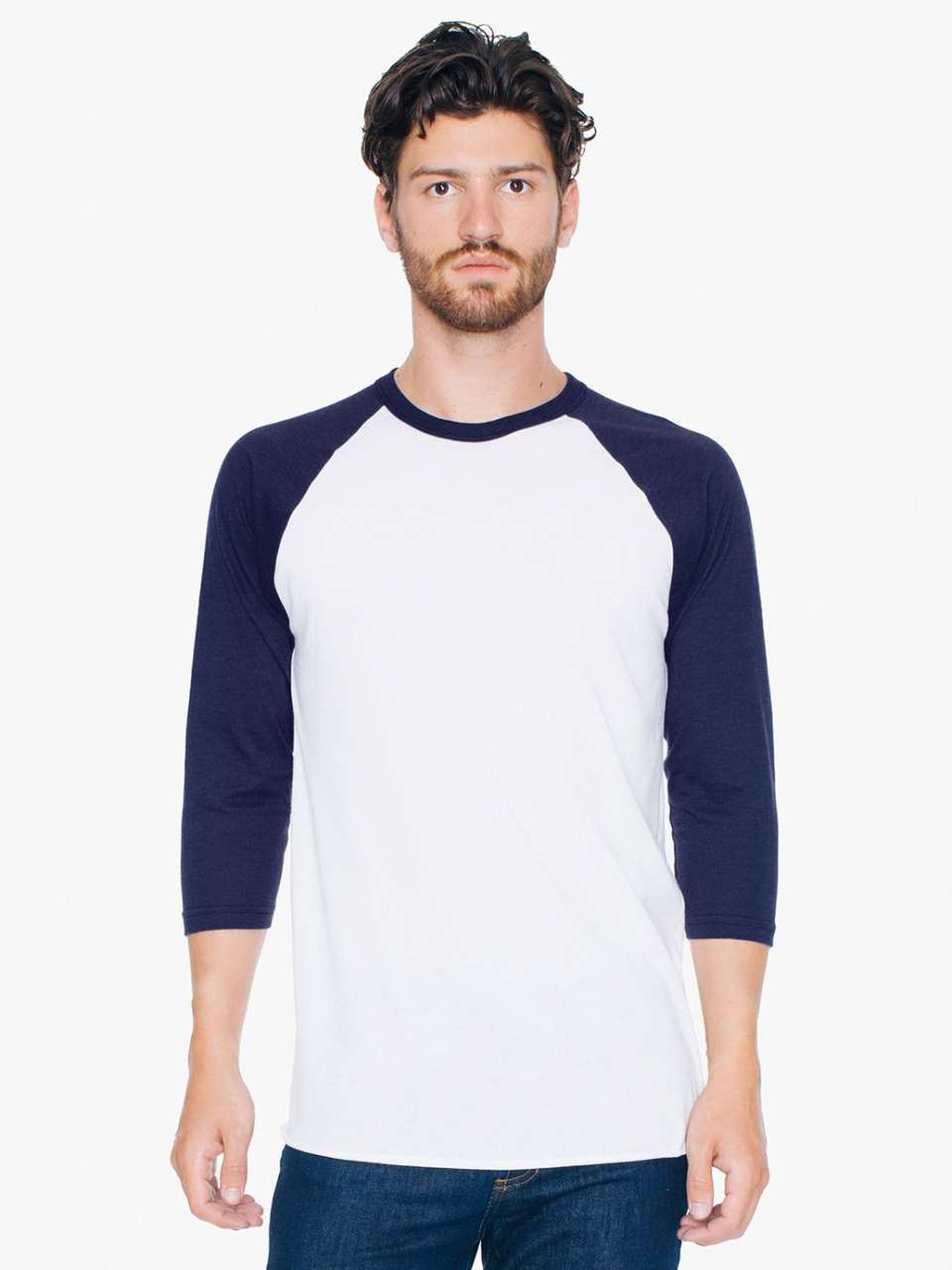 UNISEX POLY-COTTON 3/4 SLEEVE RAGLAN T-SHIRT
