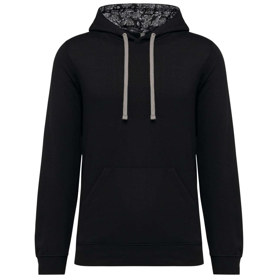 UNISEX CONTRAST PATTERNED HOODED SWEATSHIRT