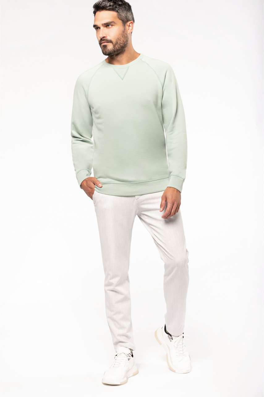 MEN'S ORGANIC COTTON CREW NECK RAGLAN SLEEVE SWEATSHIRT