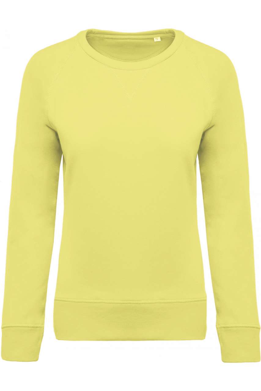 LADIES’ ORGANIC COTTON CREW NECK RAGLAN SLEEVE SWEATSHIRT
