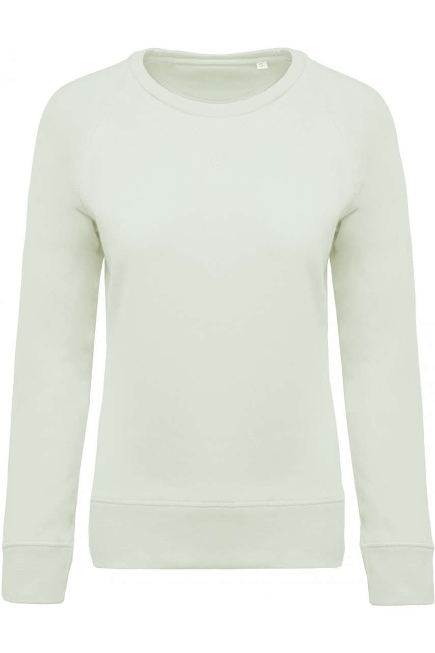 LADIES’ ORGANIC COTTON CREW NECK RAGLAN SLEEVE SWEATSHIRT