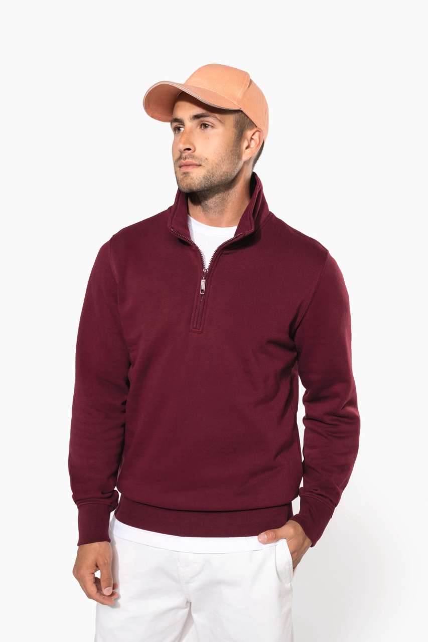 ZIPPED NECK SWEATSHIRT