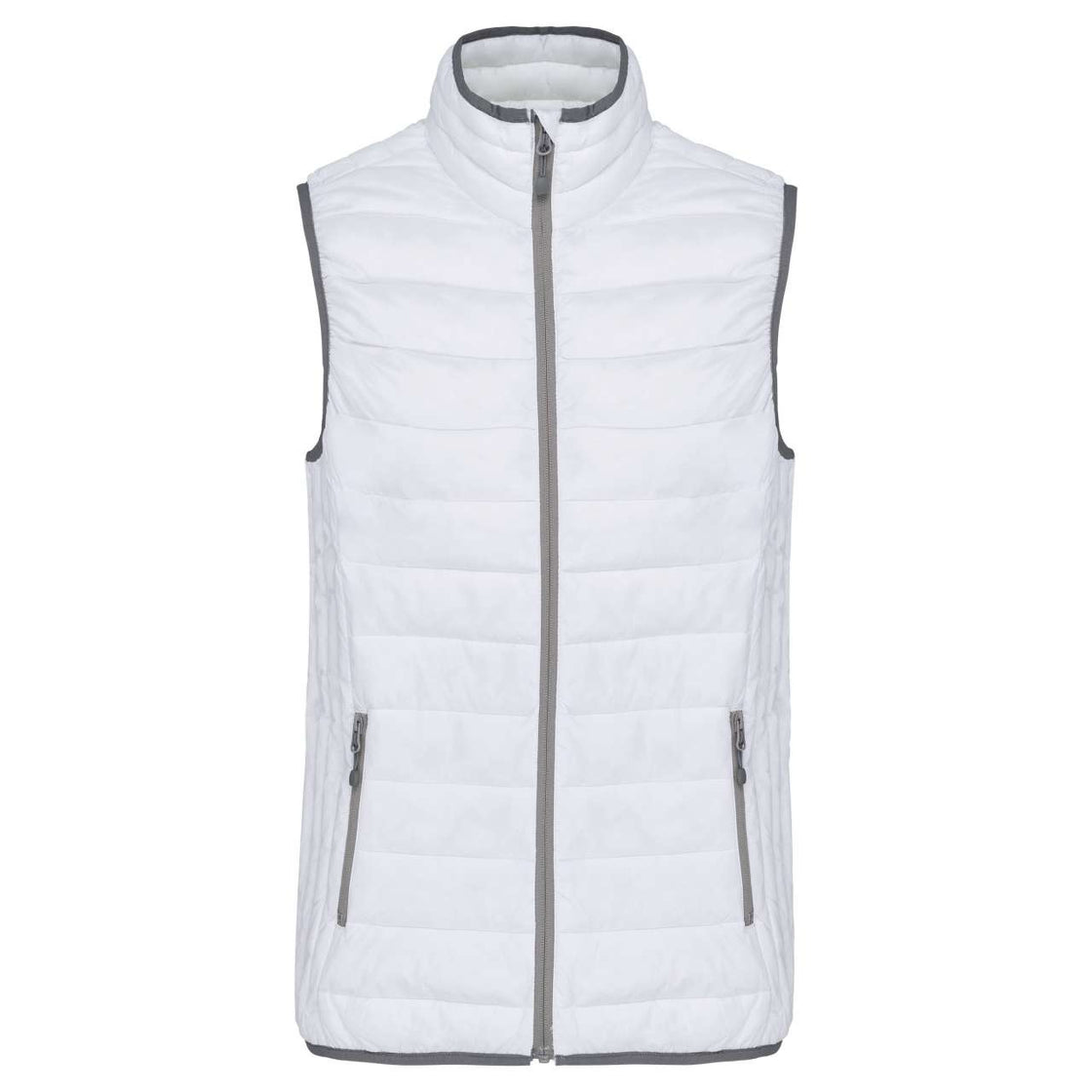 LADIES' LIGHTWEIGHT SLEEVELESS FAKE DOWN JACKET