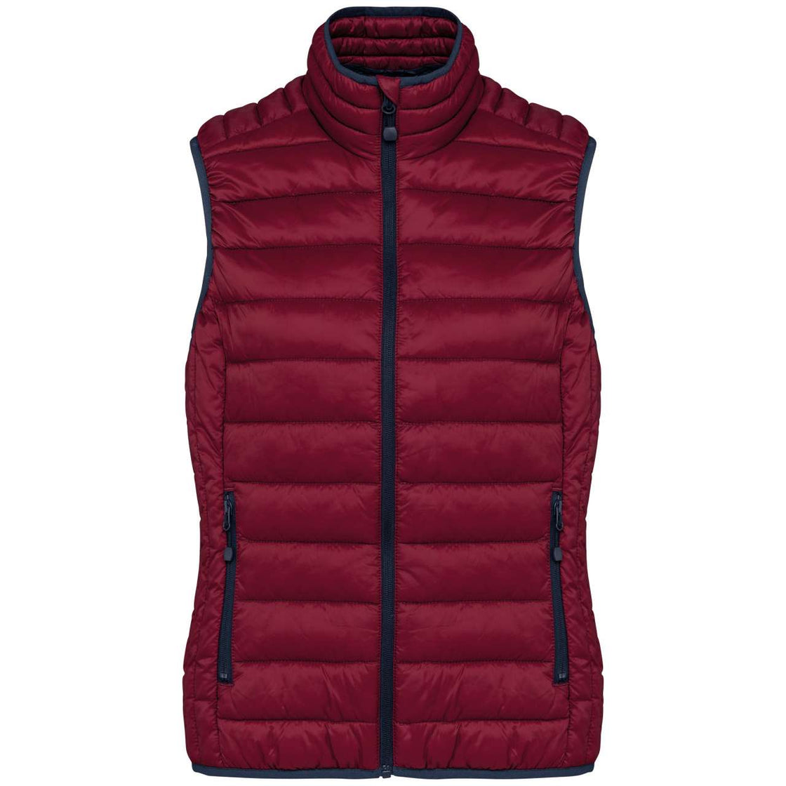 LADIES' LIGHTWEIGHT SLEEVELESS FAKE DOWN JACKET