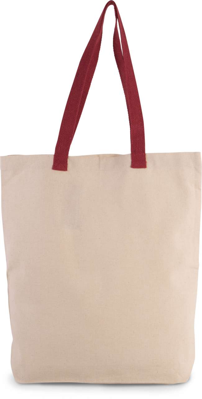 SHOPPER BAG WITH GUSSET AND CONTRAST COLOUR HANDLE
