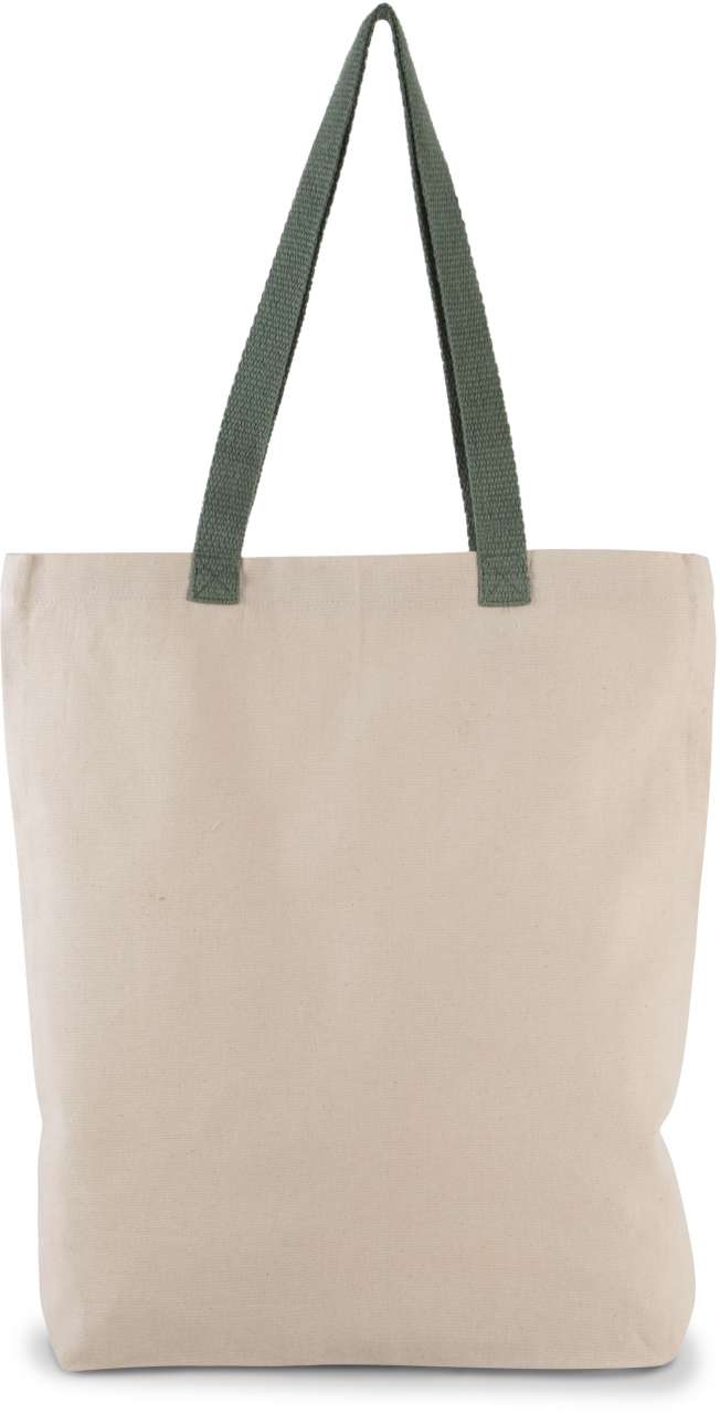 SHOPPER BAG WITH GUSSET AND CONTRAST COLOUR HANDLE