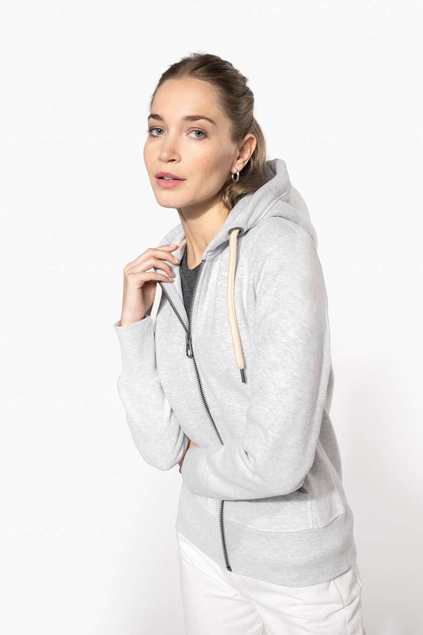 LADIES' VINTAGE ZIPPED HOODED SWEATSHIRT