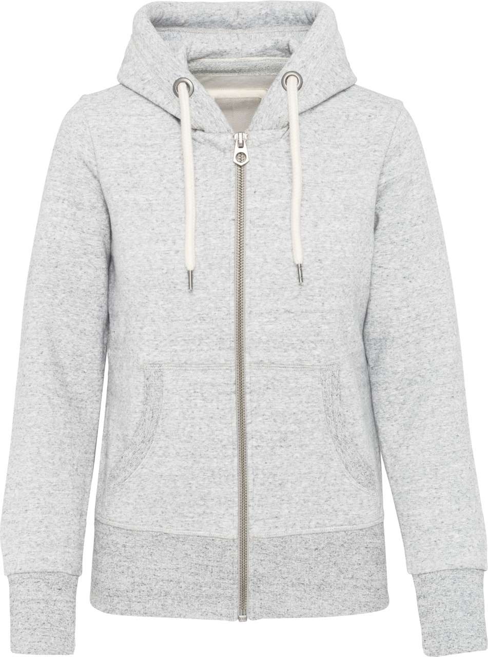 LADIES' VINTAGE ZIPPED HOODED SWEATSHIRT