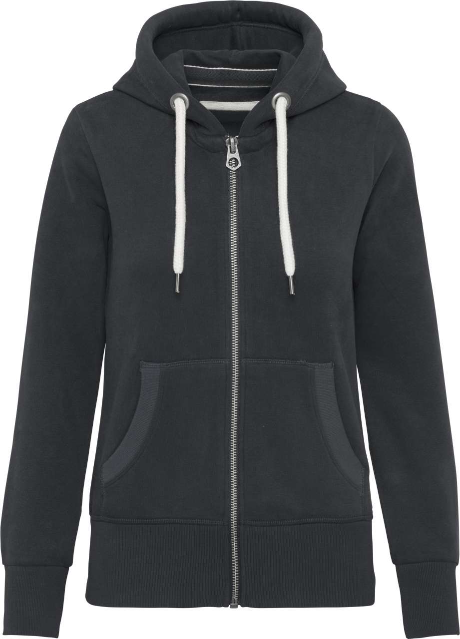 LADIES' VINTAGE ZIPPED HOODED SWEATSHIRT