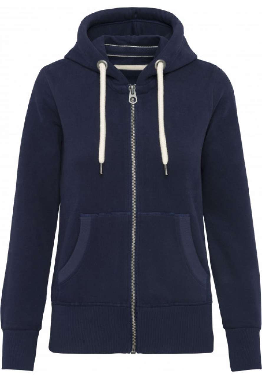 LADIES' VINTAGE ZIPPED HOODED SWEATSHIRT