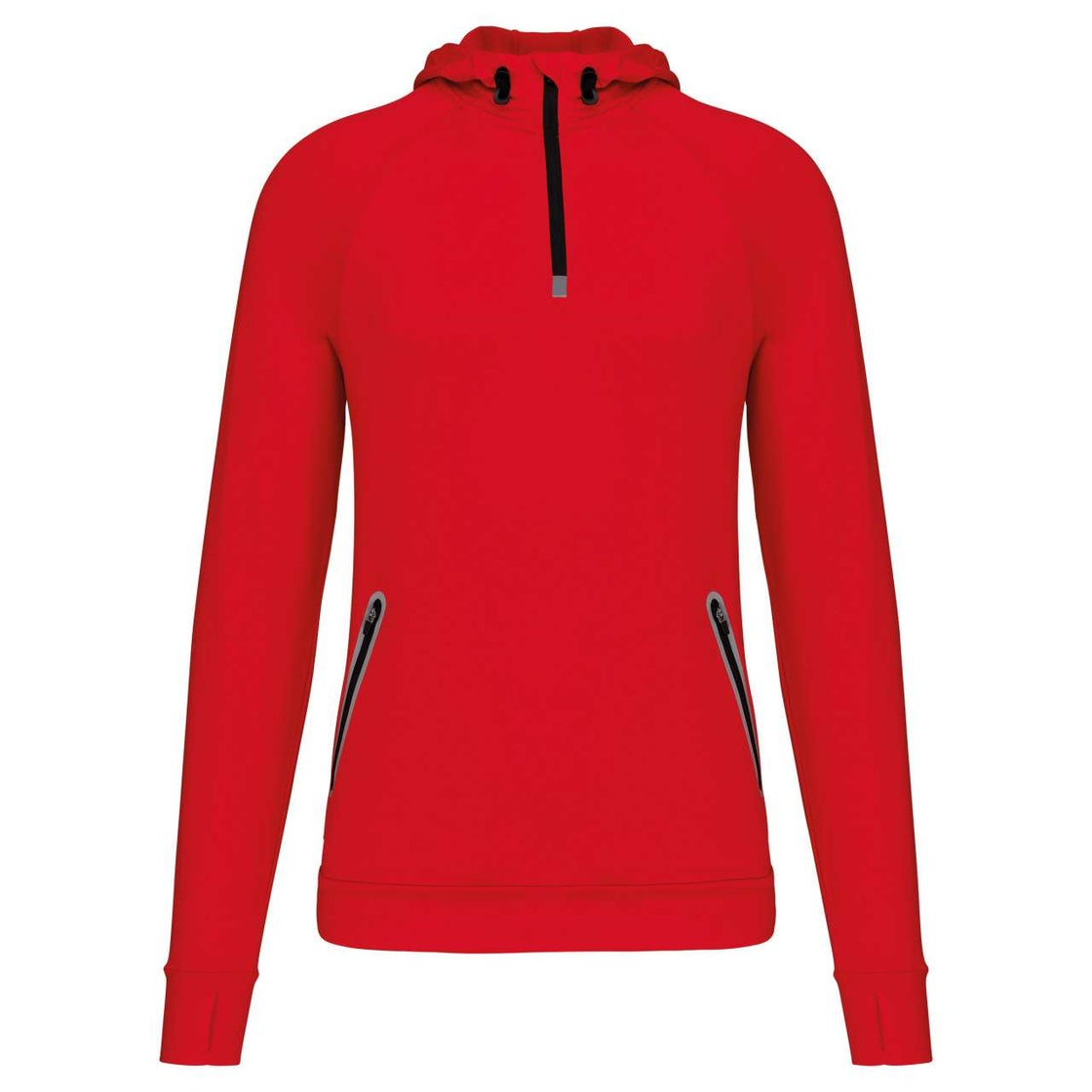 ZIP NECK HOODED SPORTS SWEATSHIRT