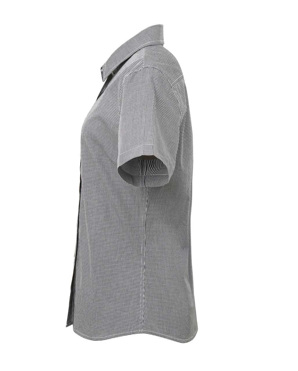 WOMEN'S SHORT SLEEVE GINGHAM MICROCHECK SHIRT