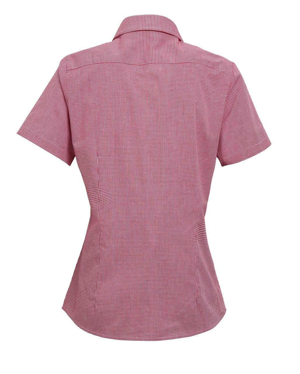 WOMEN'S SHORT SLEEVE GINGHAM MICROCHECK SHIRT