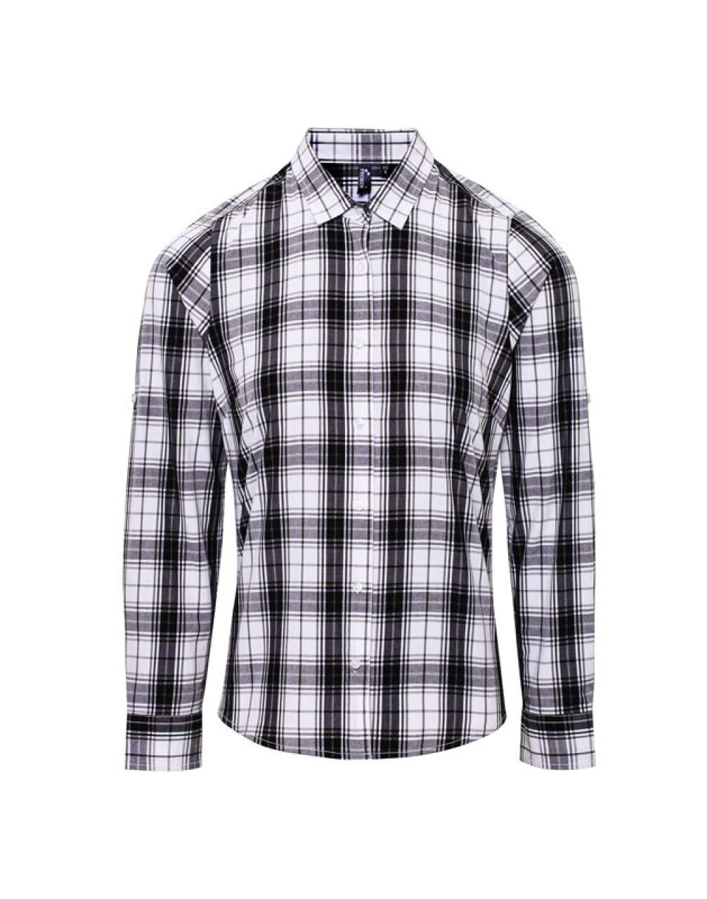 'GINMILL' CHECK - WOMEN'S LONG SLEEVE COTTON SHIRT